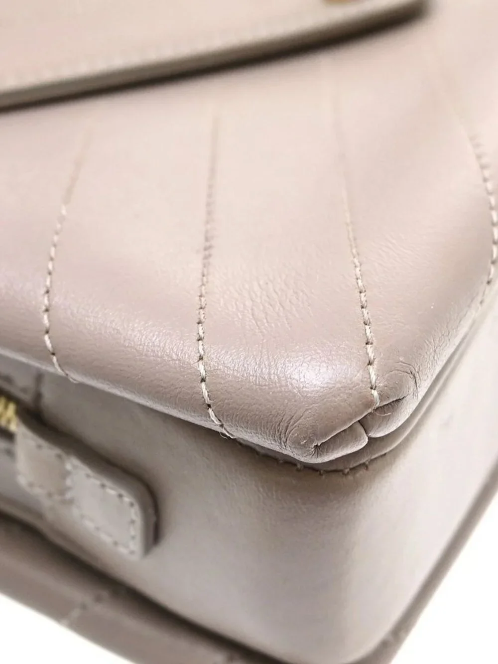 Chanel Purple Calfskin Chevron Shoulder Bag KQ01790